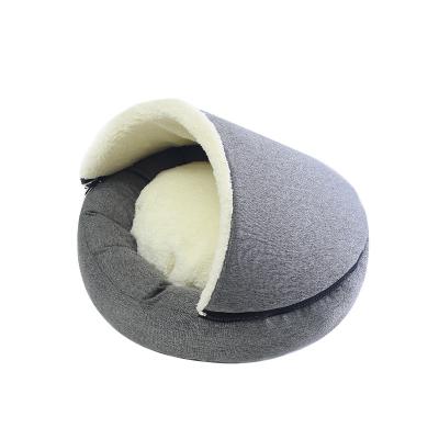 China Factory Wholesale Warm Travel Dog Nest Mat In Winter Thick, Removable And Washable Cat Cave Pet Plush Bed for sale