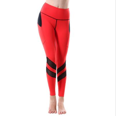 China Lady Sexy Female Mesh Capri Girl Running Pants Women Running Fitness Capris Tights Sports Fitness Breathable Yoga Seamless Exercise for sale