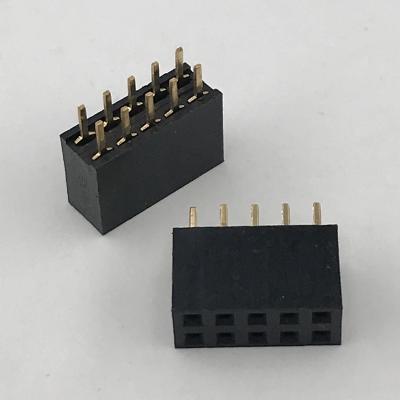 China PCB Socket Connector 2.54mm 2x5 Pin Double Row Female 10 Pin Header Connector Copper Contact XH2.54-2*5P for sale