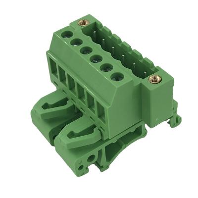 China PA66 Pitch 5.08MM Pluggable Wire To Wire With Clamp Din Rail Terminal Block for sale