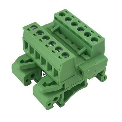 China PA66 male and female din rail terminal block with fixed screws XK2EDGRKUM for sale