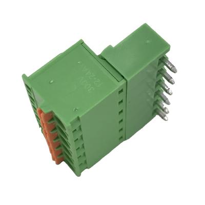 China PA66 5.08MM Pitch Male And Female Pluggable Terminal Block With Push In Bottom for sale