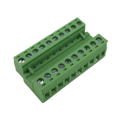 China PA66 5.08mm Pitch Terminal Block Connector Pluggable Male And Female 300V15A XK2EDGRK-5.08MM 2EDGK-5.08 Brass Cage for sale