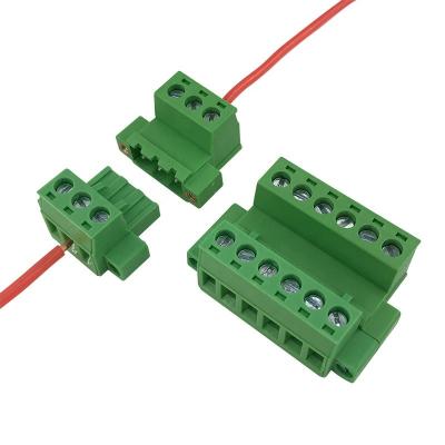 China PA66 5.08mm Pitch Wire To Wire Test Terminal Block Pluggable With Flange Ears Male And Female XK2EDGRKM-5.08MM 2EDGKM-5.08 for sale