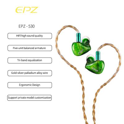 China Sustainable EPZ-530-Five-unit balanced armature High-end resin stage monitor Sports wired Live broadcast stable wood earphone for sale