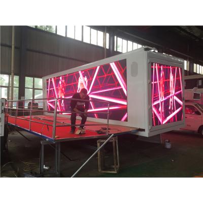 China Outdoor Mobile 25ft P4/P5 Digital Billboard Truck Box Mounted LED Display Truck With Stage for sale