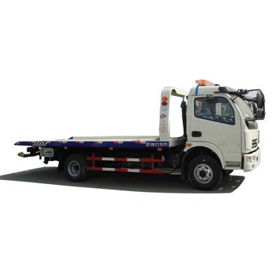 China New Condition Dongfeng 4x2 Tow Truck 4-5 Ton Flatbed Rollback Wrecker Towing Truck 5600*2350 mm for sale