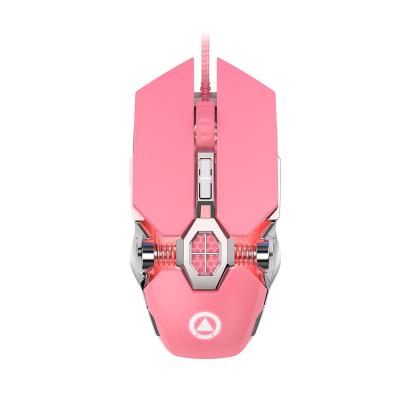 China 3D beautiful fashion pink cable mouse for computer and laptop special mouse for girls for sale