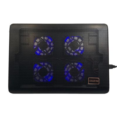 China Laptop Fan Cooler Computer Accessory Laptop Cooling Pad for Home Office Gaming Use with 4 Quiet Fans for sale