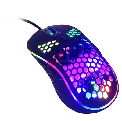 China Convenient Lightweight Honeycomb Shell Gaming Mouse Professional RGB Gaming Computer Mouse for Laptop PC Computer Game and Work for sale