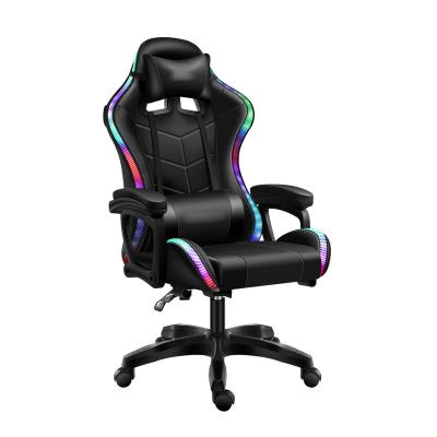 China Best Promotion Adjustable Height RGB LED PC Gaming Chairs Advanced Ergonomic Computer Desk Gaming Chair For Gaming Use for sale