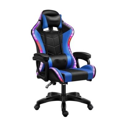 China (Size) Ergonomic Custom OEM Adjustable RGB LED PC Racing Gaming Chair with Two Point Armrest Computer Gaming Chair RGB LED Racing Gaming Chair for sale