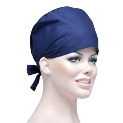 China 1pc Breathable Cotton Solid Color Cotton Operation Ward Hat Adjustable Dustproof Hat Doctor Working Nurse Hat for sale