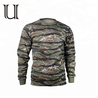 China Anti-Static Custom Army Green Long Sleeve T-Shirt Camouflage Tactical Clothing Military Uniform for sale