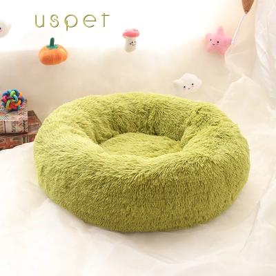 China China Sustainable Colorful Cute Plush Cat Dog Bed With Cushion Fluffy Pet Bed Sets for sale