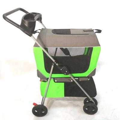 China Viable High Quality Hot Sale Pet Stroller 4 Wheel Dog Cat Walker Foldable Travel Trolley for sale