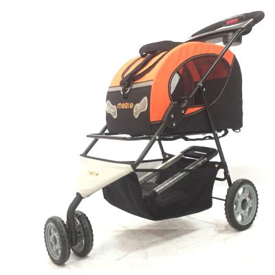 China Durable Easy Foldable Three Wheel Pet Stroller Cart Pet Trailer Breathable Jogger for sale