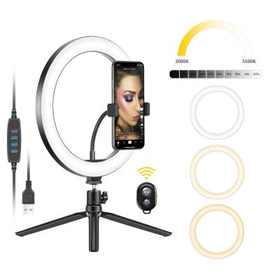 China Mini Hot Sale 85+ 900LM 26cm 10inch Ringlight Ring Lamp Led Ring Light with Tripod for Photography Makeup Zoom for sale