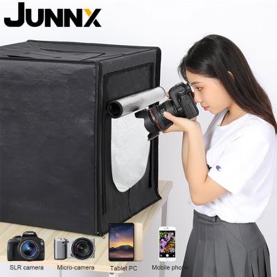 China Large Black Folding Photography Softbox Foto Photoshoot LED Cloth JUNNX Studio Box Large Portable Nylon 80*80cm Photo Tent for sale