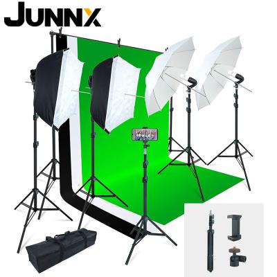 China Flash Light Studio Green White Black Photo Video Backdrops Kit With Umbrella Bulbs Stand Up Set For Indoor 81.3cm for sale