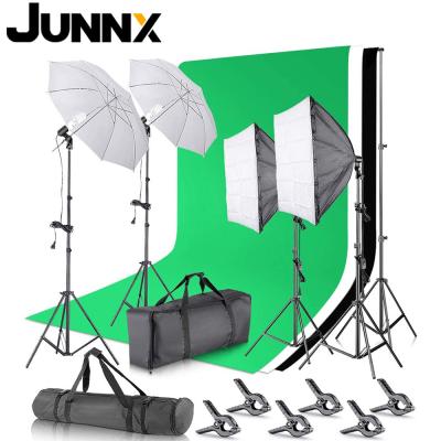 China Iron Background Stand System 800W 5500K Umbrellas Softbox Photography Lighting Kit For Photo Studio Camera Video Shoot for sale