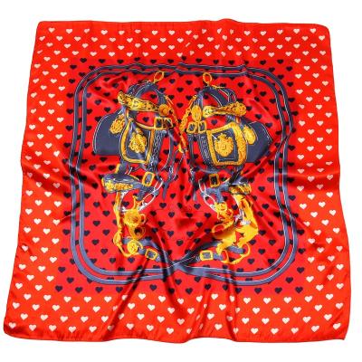 China Spring Autumn Pattern Printed Square Scarf Polyester Women's Scarf For Women for sale