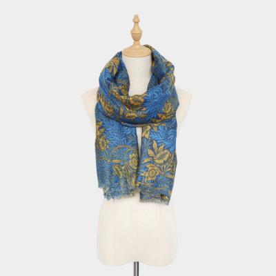 China 00436 New Arrival Fashion Men's Scarf Spring Autumn 100% Polyester Printed Pattern Flower for sale