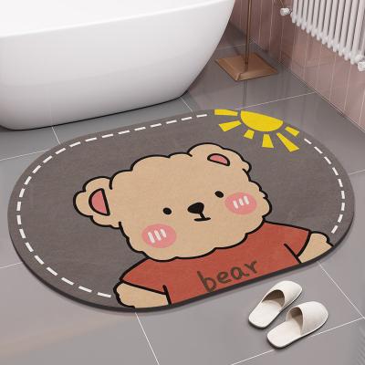 China PVC Non Slip Diatom Mud Mats And Floor Super Absorbent Bathroom Mats And Quick Drying Mats For Bathroom for sale