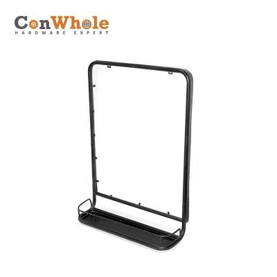 China Extensively Custom Tube Folding Fabricated Wall Mounted Storage Rack With Black Powder Coating for sale