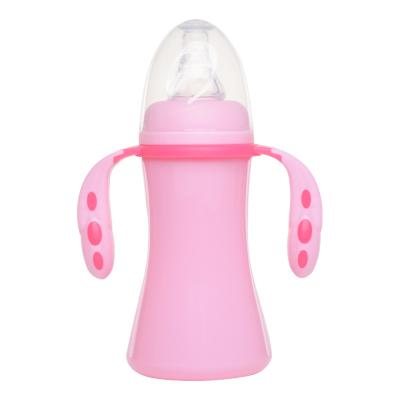 China Professional Design PP Silicon Water Bottle For Baby Small Milk Jug Plastic Bottle With Handle for sale