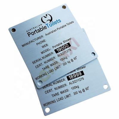 China Custom Europe Metal ID Nameplates Anodized Aluminum ID Nameplates for sale