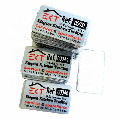 China Waterproof Adhesive Back Laser Engraved Serial Numbers Aluminum Sticker Stock Labels for sale