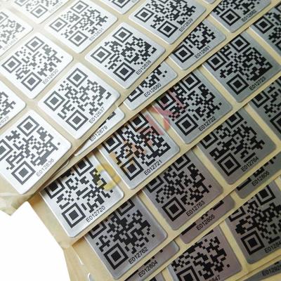 China Waterproof Laser Etched Metal QR Code Barcode Tags Anodized Aluminum Sticker Asset Labels for sale