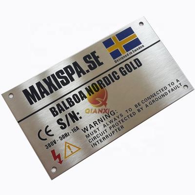 China Metal Label Custom Etched Adhesive Etched Name Plate Sticker Stainless Steel Metal Labels for sale