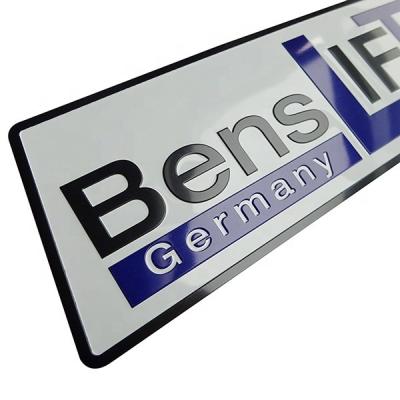 China Europe embossed metal logo nameplates tag 3D sign stainless steel aluminum nameplate for sale