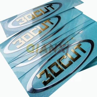 China Transfer Sticker 24k Gold Plating Nickel Metal Labels Electroformed Transfer Logo Stickers for sale