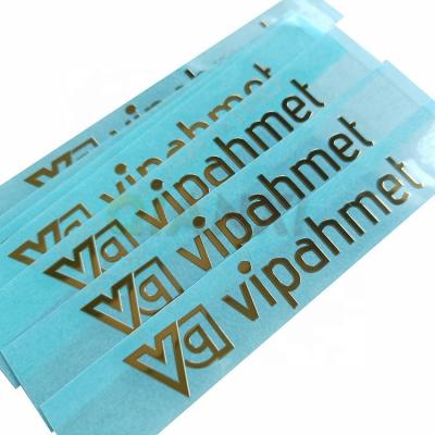 China Individually Waterproof Cut Metallic Logo Stickers Transfer Style Electroform Nickel Labels for sale