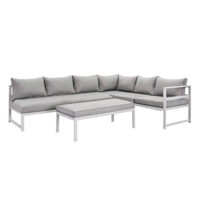 China Factory direct sales modern outdoor six seater large aluminum sofa sets garden furniture for sale