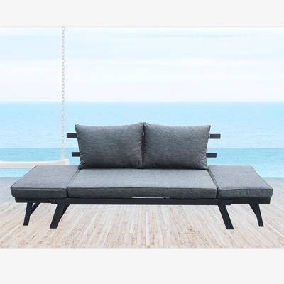 China Modern High Quality Stylish Sofa Bed Aluminum Sun Patio Sofa With 2 EPE Filled Pillows for sale