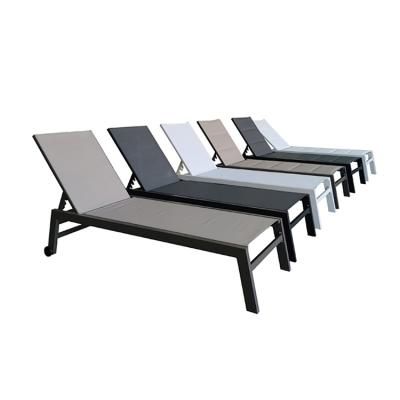 China Modern fold up outdoor aluminum pool sun bed chair poolside padded beach sun loungers for sale