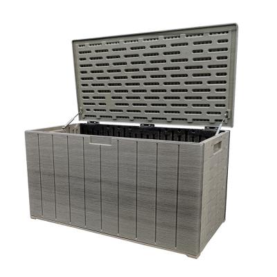 China Modern Outdoor Waterproof Wicker Storage 120*61*63cm Rattan Box With Fender And Wheels for sale