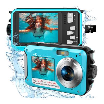 China 4K 48MP Dual Screen 2.7inch Waterproof Camera 16X Digital Camera Waterproof/Shockproof Popular Camcorder Zoom for sale