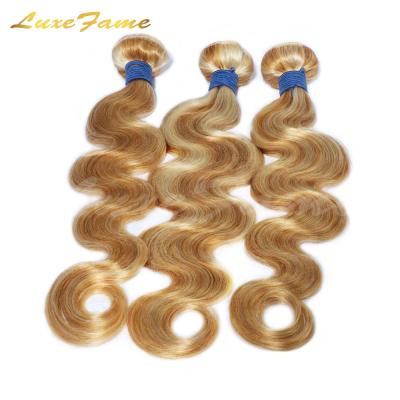 China Barely Soft Smooth Smooth Thick Shedding Ombre Human Hair P4/27 Raw Cambodian Bundles With Closure, 100% Double Ended Hair, Wholesale Ombre Brown Virgin Hair Bulk Bundle for sale