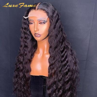 China Glueless Curly Deep Wave Soft Thick Straight Full Lace Wig Barely Shedding, Transparent 360 Hd Full Lace Wig Hair, 10a Grade 100% Lace Frontal Hair Wig for sale