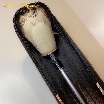 China 13x4 Cheap Barely Shedding Thick Smooth Soft Lace Front Human Hair Wig, Glueless Front Full Lace Wig Human Hair, Transparent Full Lace Wig Preplucked Virgin Hair for sale