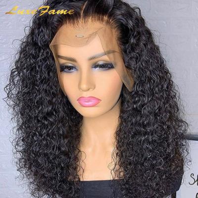 China European Barely Shedding Thick Smooth Soft Cuticle Aligned Hair 360 Wig, Transparent Hair Full Lace Wig, Glueless 360 Deep Wave Lace Frontal Wig for sale