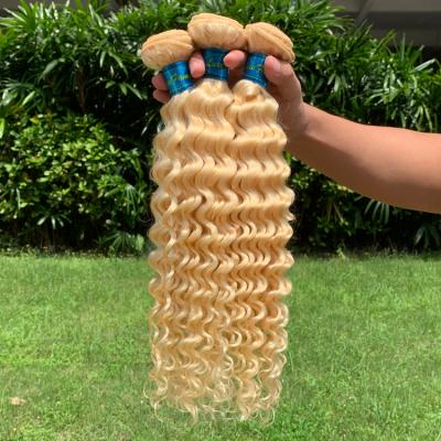 China Remy Hair Toppers In Human Hair Weave Premium Soft Thick Shedding Barely Blonde Color, Best Bundles Hair Color 613 Seller, Blonde Hair Extension Bundles Human for sale