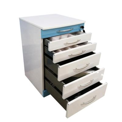 China Metal Wire Drawing Fashion Design Stainless Steel Dental Cabinet Dental Mobile Drawers Cabinet for sale