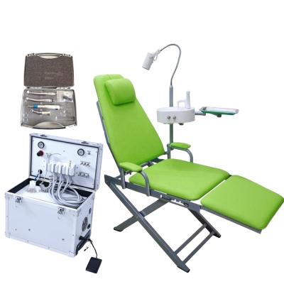 China Modern portable dental unit with air compressor and collapsible chair for sale