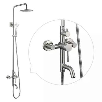 China Cheap Floor Stand Faucets Stainless Steel Shower Faucet Mixer Shower Faucet Set New for sale